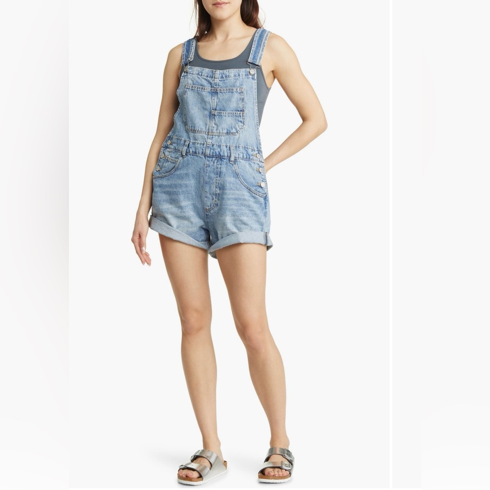 We The Free Light Blue Denim Overalls